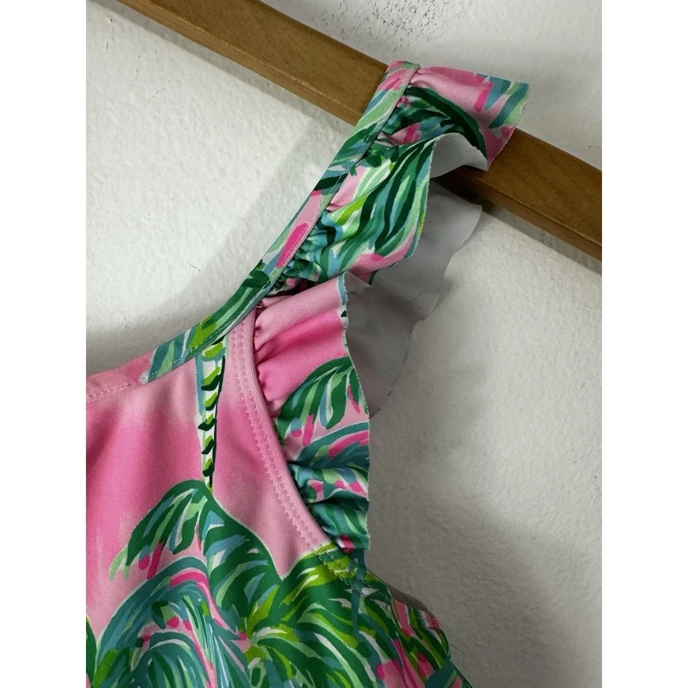 Lilly Pulitzer Swim Top Girls‎ Size 14 Janessa Pink Blossom Suite Views Print